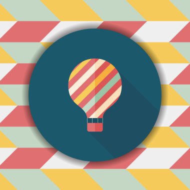 sıcak hava balonu uzun gölge düz simgesiyle