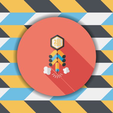 Çin yeni yılı düz simgesi, Çin festival cou eps10, word fu