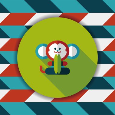 Uzun Gölge, eps10 ile maymun oyuncak düz simgesi