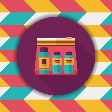 uzun gölge ile kozmetik kapları düz simgesi