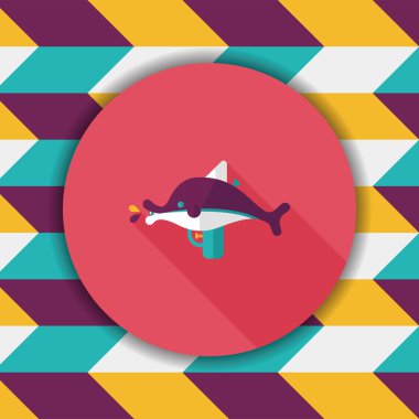 su tabancası ile uzun gölge düz simgesi