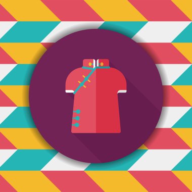 Uzun Gölge, eps10 ile Çin Cheongsam düz simgesi