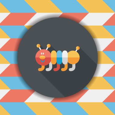 Caterpillar düz simgesi ile uzun gölge, eps10