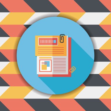 belgeyi düz simgesi ile uzun gölge, eps10