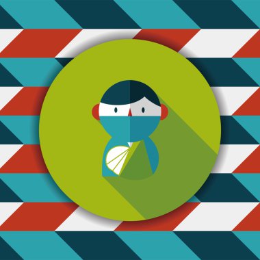 uzun gölge ile kadın hasta düz simgesi