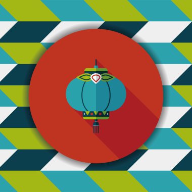 Çin yeni yılı uzun gölge, eps10, Çinli bir dekor ile düz simgesi