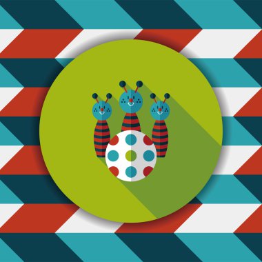 Uzun Gölge, eps10 ile bowling oyuncak düz simgesi