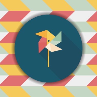 Uzun gölgeli yel değirmeni simgesi