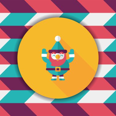 Noel Baba uzun gölge, eps10 düz simgesi