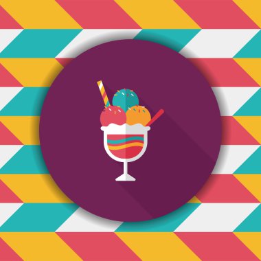 Uzun Gölge, eps10 dondurma düz simgesi