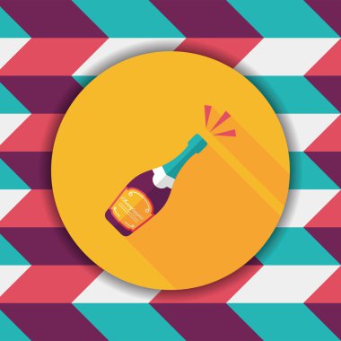 Uzun Gölge, eps10 şarap şişesi düz simgesi