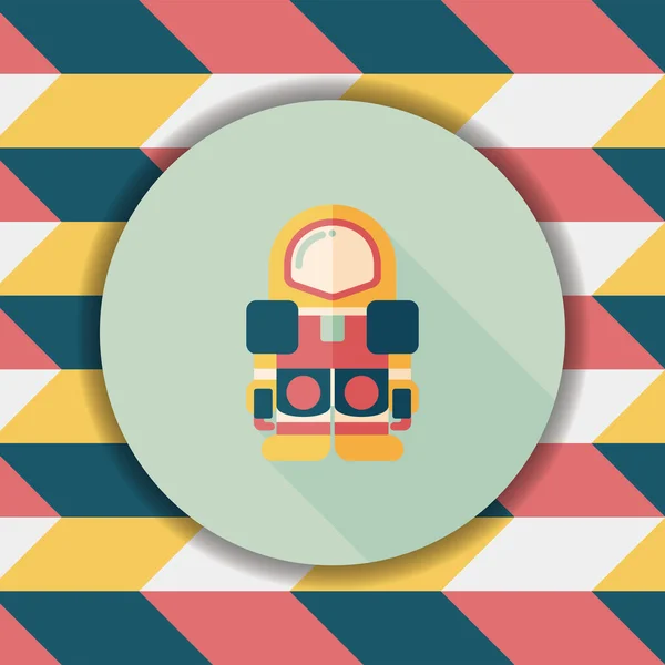 Space Astronaut flat icon with long shadow, eps10 — Stock Vector