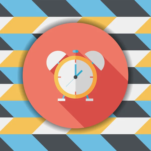 Alarm clock flat icon with long shadow,eps10 — Stock Vector