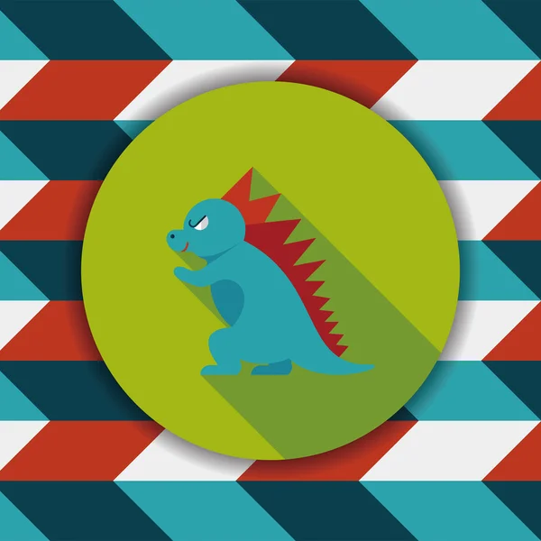 Dinosaurus ploché ikony s dlouhý stín, eps10 — Stockový vektor