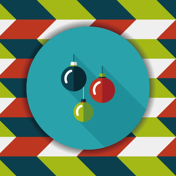 Kerstmis bal platte pictogram met lange schaduw, eps10 — Stockvector