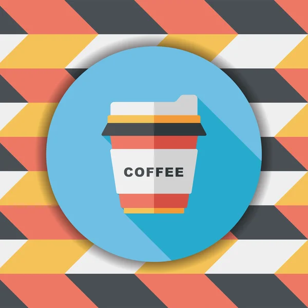 Take eaway coffee flat icon with long shadow, eps10 — стоковый вектор