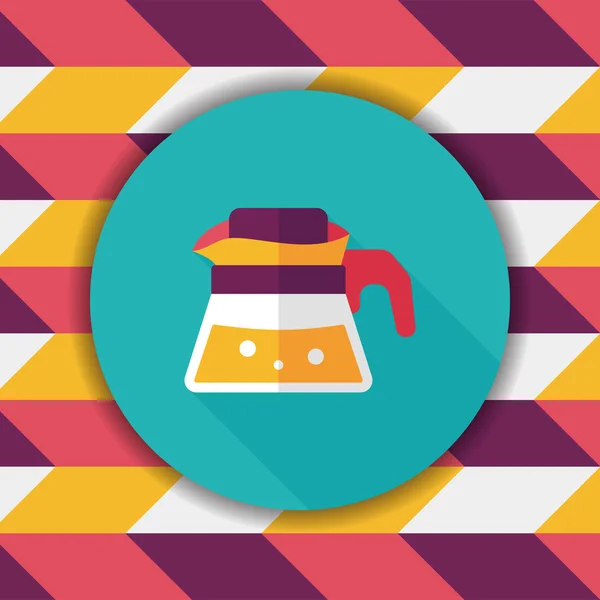 Tetera de café icono plano con sombra larga, eps10 — Vector de stock