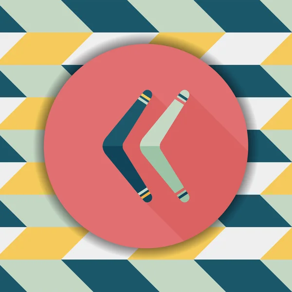 Boomerang icône plate avec ombre longue — Image vectorielle