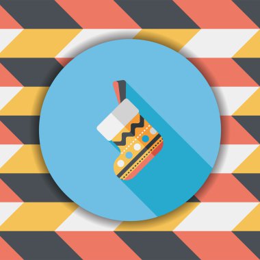 calcetín de Navidad icono plana con sombra, eps10