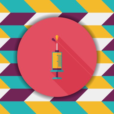 şırınga ile uzun gölge düz simgesi