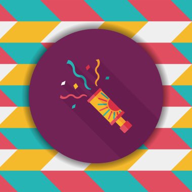 konfeti düz simgesi ile uzun gölge, eps10