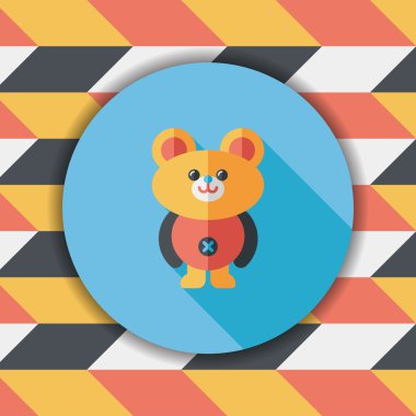 oyuncak ayı uzun gölge düz simgesi