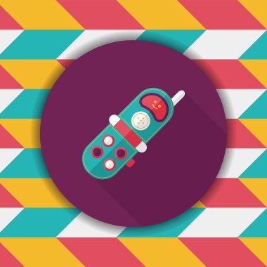 uzun gölge ile oyuncak telefon düz simgesi