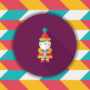 Uzun gölgeli Noel çocuğu düz ikonu, eps10