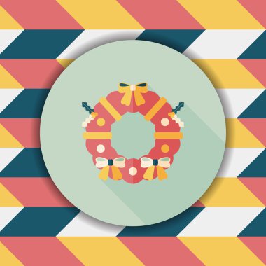 Uzun Gölge, eps10 ile Noel holly çelenk düz simgesi