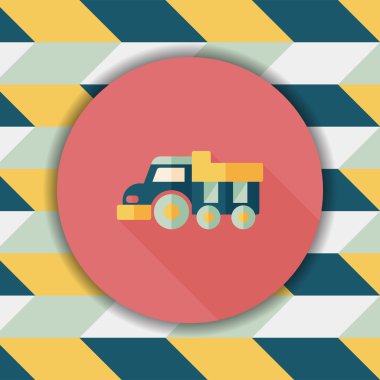 damperli kamyon uzun gölge, eps10 düz simgesi