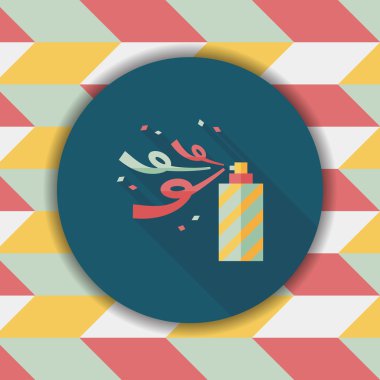 konfeti düz simgesi ile uzun gölge, eps10