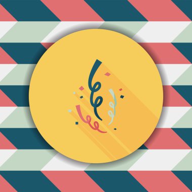 konfeti düz simgesi ile uzun gölge, eps10