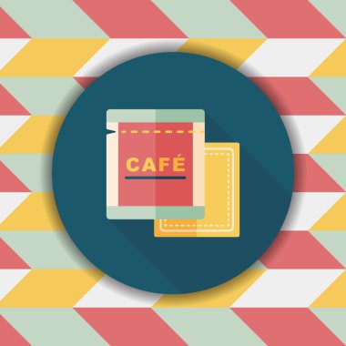 Uzun Gölge, eps10 ile kahve çanta düz simgesi