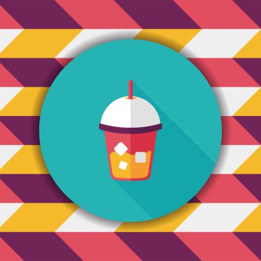 Uzun Gölge, eps10 buzlu içecek düz simgesiyle