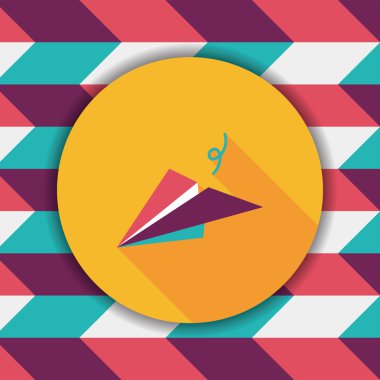 Kağıt Uçak düz simgesi ile uzun gölge