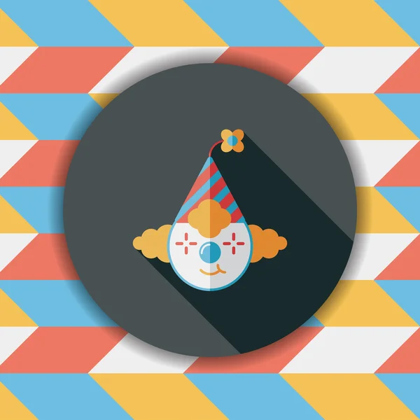 Clown platte pictogram met lange schaduw, eps10 — Stockvector