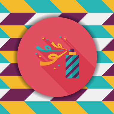 konfeti düz simgesi ile uzun gölge, eps10