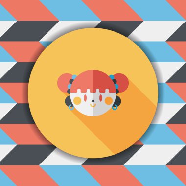 Çin yeni yılı kız uzun gölge, eps10 düz simgesiyle