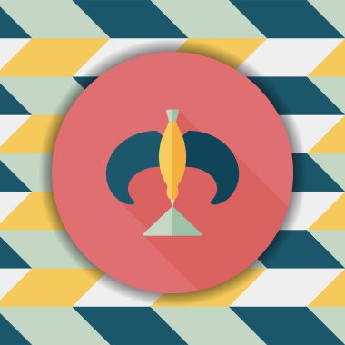 kuş düz simgesi uzun gölge ile Dengeleme