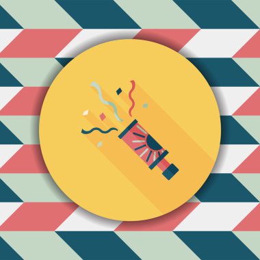 konfeti düz simgesi ile uzun gölge, eps10