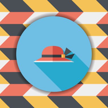 kadın şapka uzun gölge düz simgesiyle