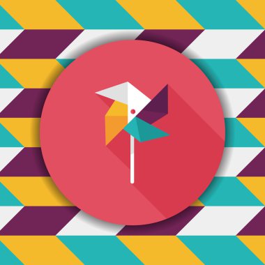 Uzun gölgeli yel değirmeni simgesi