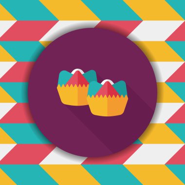 Çin yeni yılı düz uzun gölge, eps10, Çinli Buhar simgesi