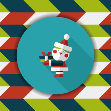 Noel Baba uzun gölge, eps10 düz simgesi