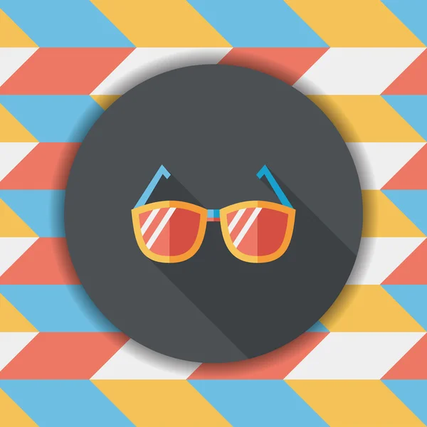 Solbriller, flatt ikon med lang skygge – stockvektor