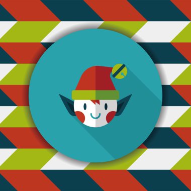 Uzun Gölge, eps10 ile Noel elf düz simgesi