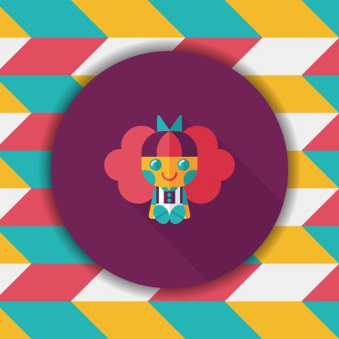 Uzun Gölge, eps 10 ile kız bebek oyuncak düz simgesi