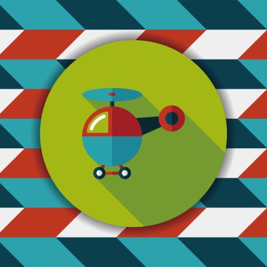 Helikopter düz simgesi ile uzun gölge, eps10