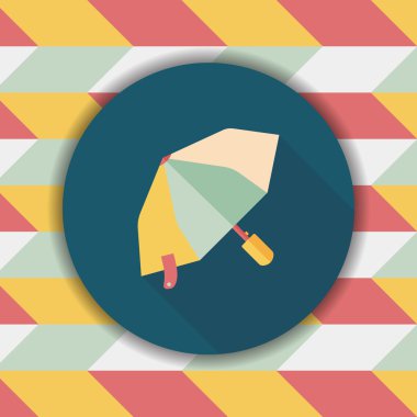 şemsiye uzun gölge düz simgesi