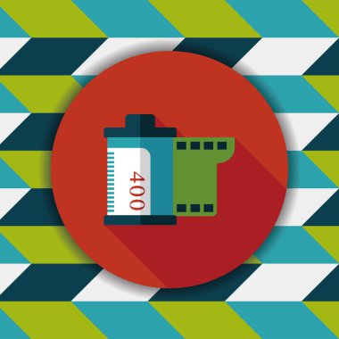 kamera film, uzun gölge ile düz simgesi